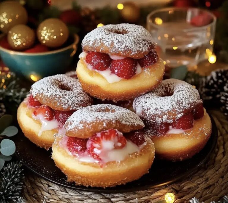 Strawberry Cheesecake Stuffed Donuts Recipe