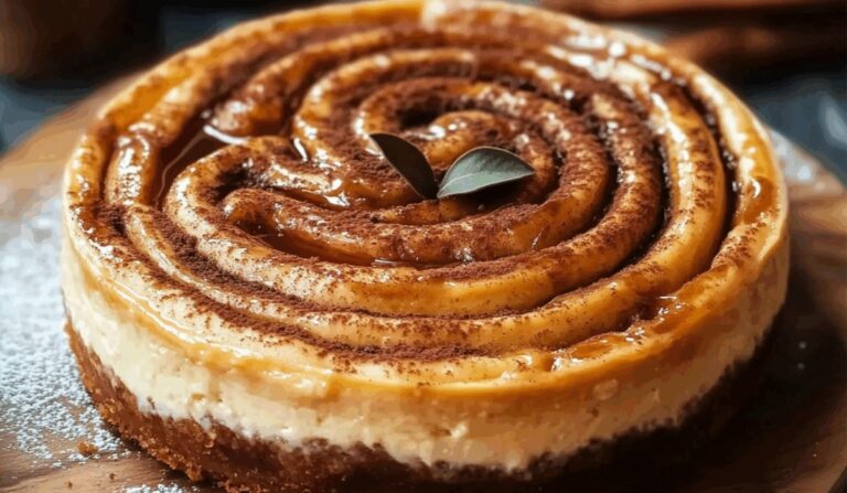 Swirled Cinnamon Roll Honeybun Cheesecake Recipe