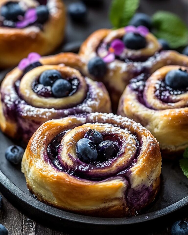 Fluffy Blueberry Cinnamon Rolls with Cream Cheese Frosting Recipe