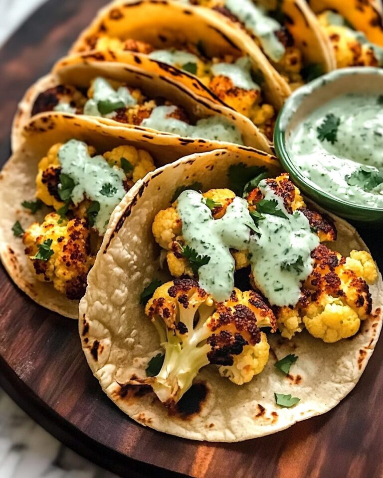 Cauliflower Tacos with Cilantro Lime Crema Recipe