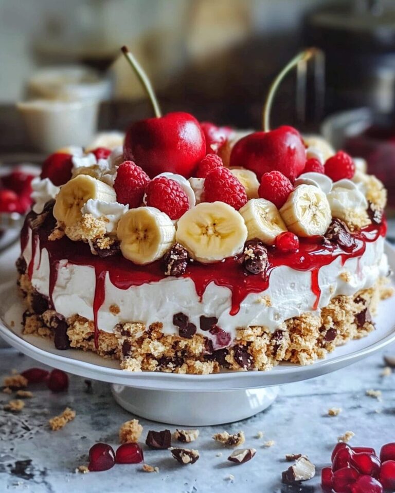 Unbaked Banana Split Cake Recipe
