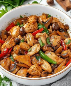 Black Pepper Chicken With Mushrooms Recipe