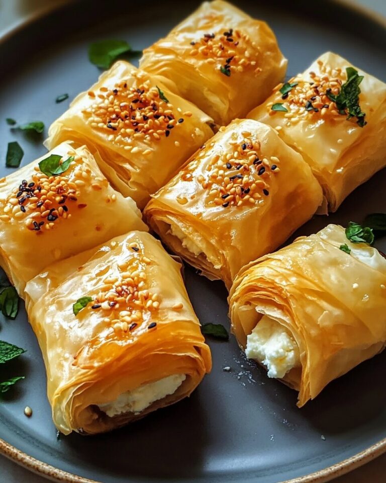 Crispy Phyllo Rolls with Feta and Spicy Honey Drizzle Recipe