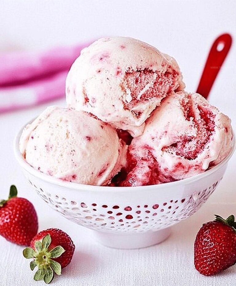 Homemade Strawberry Vanilla Bean Ice Cream Recipe