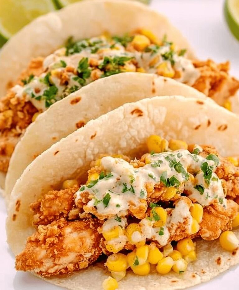 Fried Chicken Street Corn Taco With Jalapeno Lime Ranch Recipe
