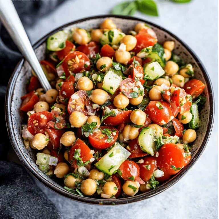 Easy Tomato Garlic and Chickpea Salad Recipe