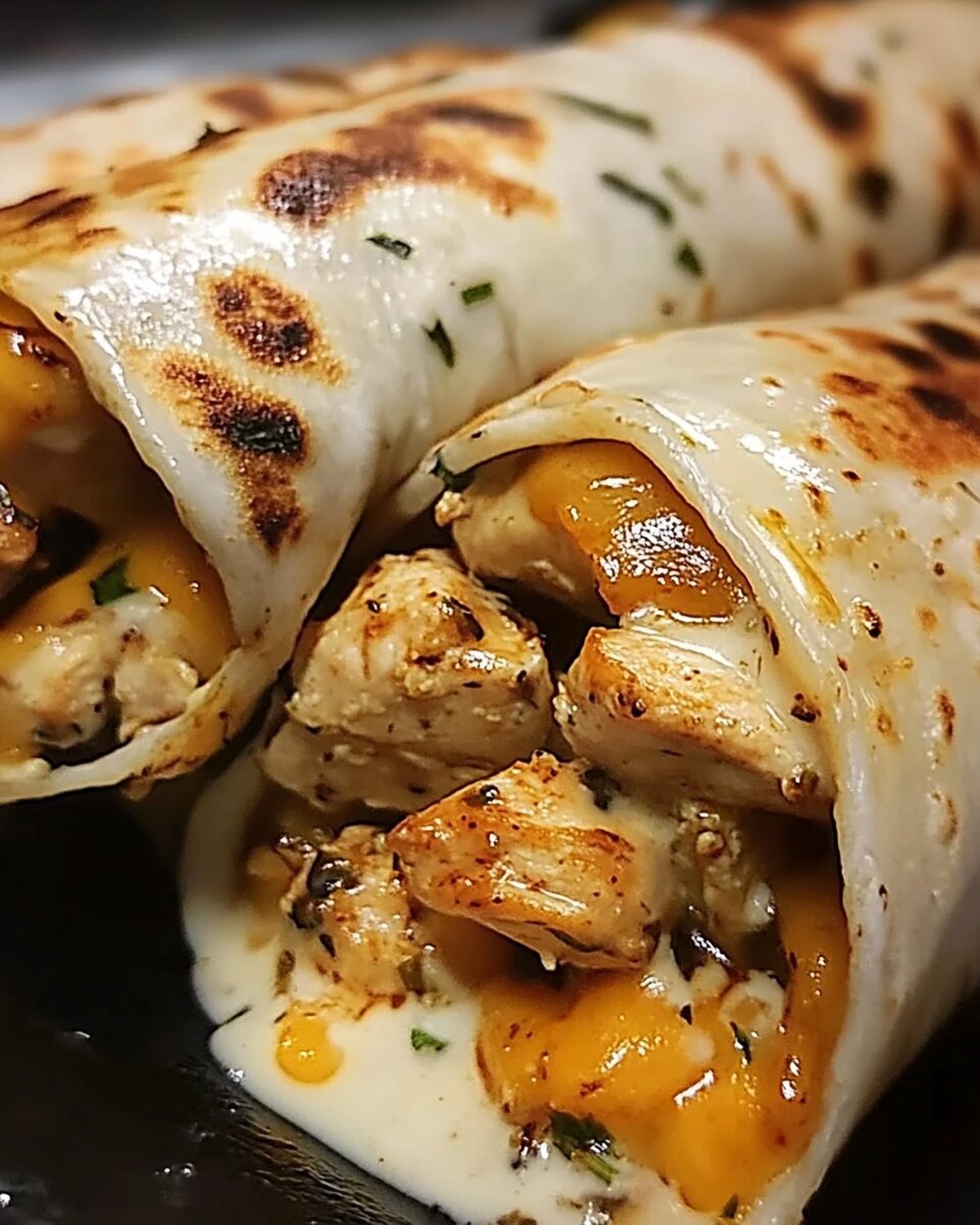 Mega-Melty Garlic Chicken Wraps Recipe