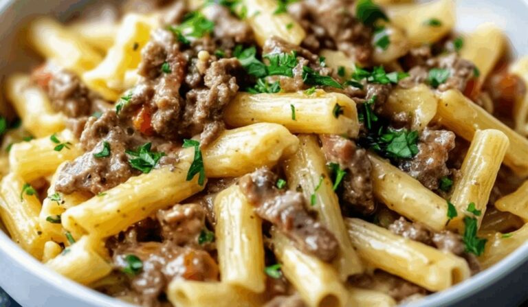 Gooey Philly Cheesesteak Pasta Recipe