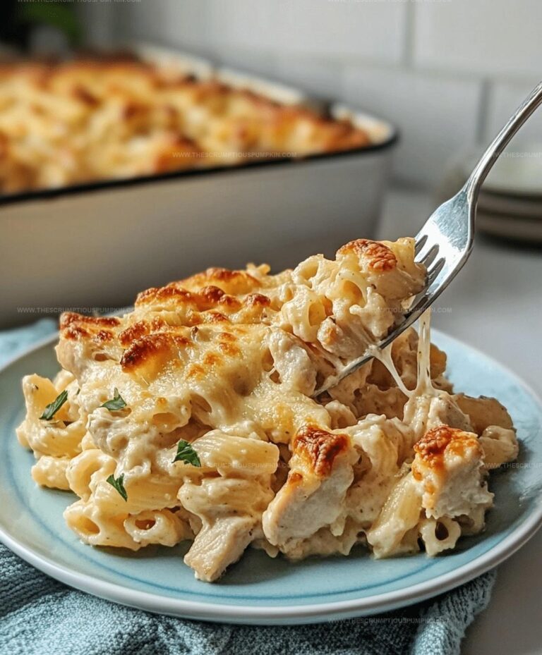 Molten Garlic Parmesan Chicken Pasta Bake Recipe