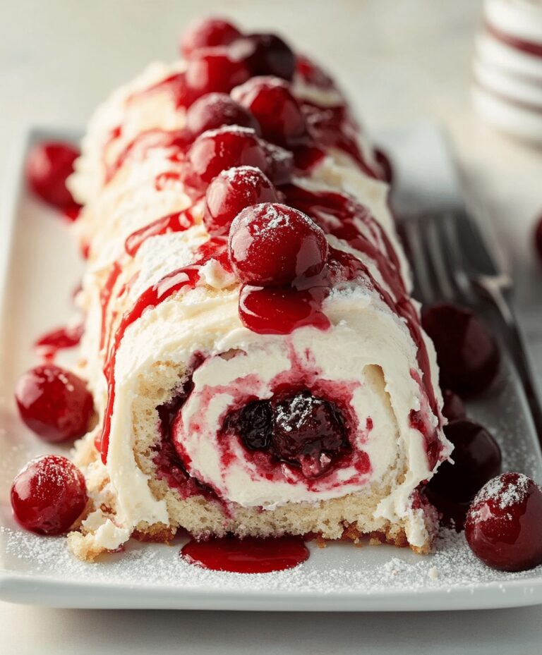 Heavenly Cherry Cheesecake Cake Roll Recipe