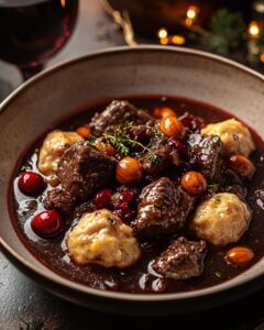 French-Style Beef Stew with Red Wine and Vegetables Recipe