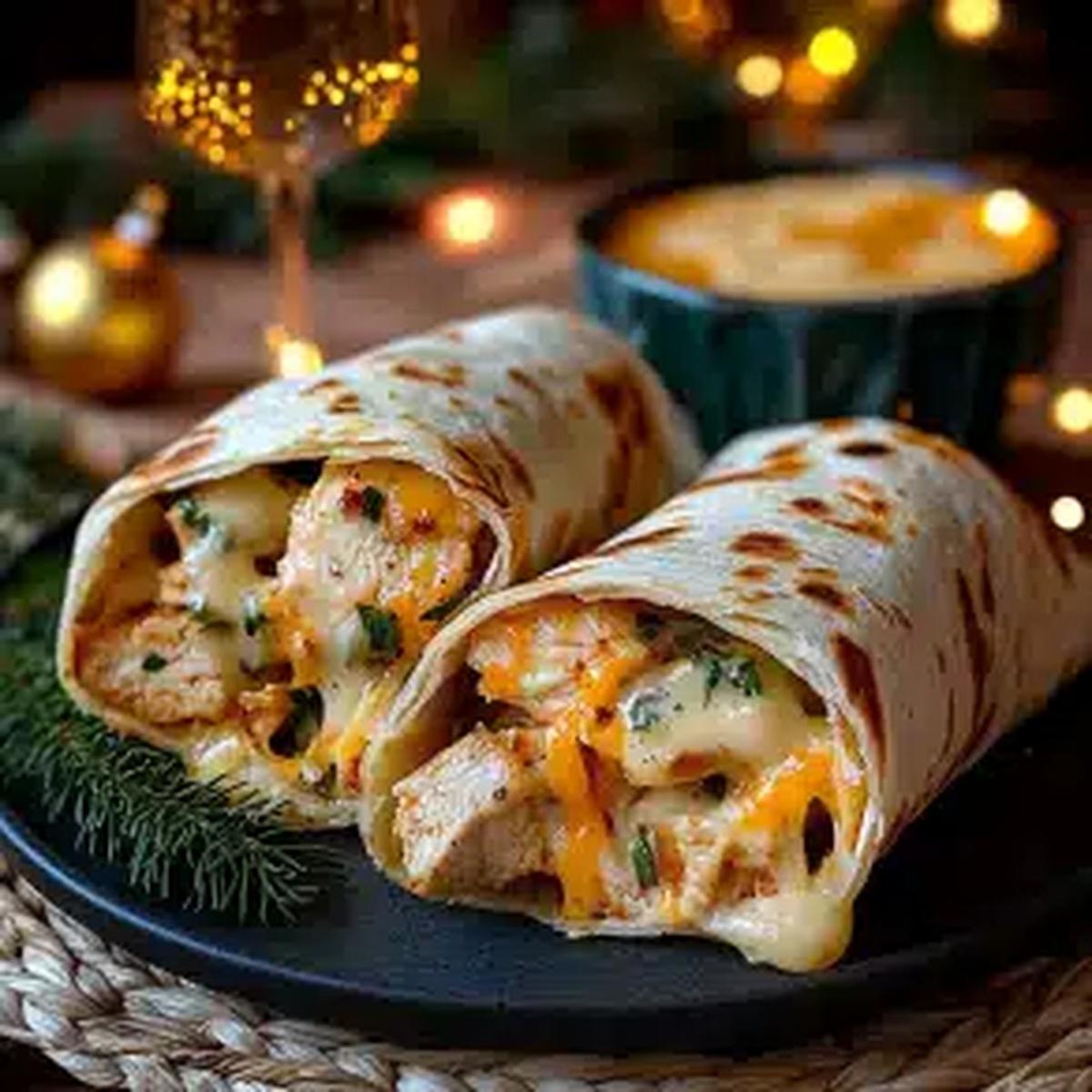 Melty Garlic Chicken Wraps Recipe