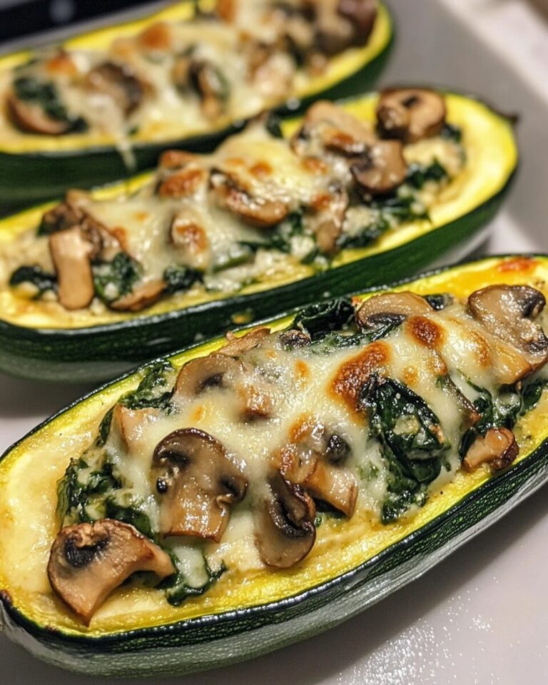 Creamy Ricotta-Stuffed Zucchini with Spinach and Mushrooms Recipe