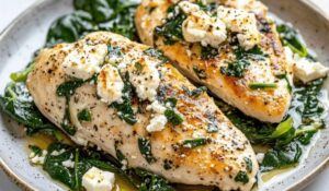 Chicken Breast with Feta and Spinach Recipe