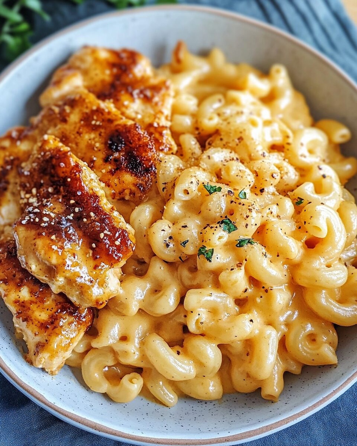 Creamy Honey Pepper Chicken Mac and Cheese with Crispy Bacon Recipe