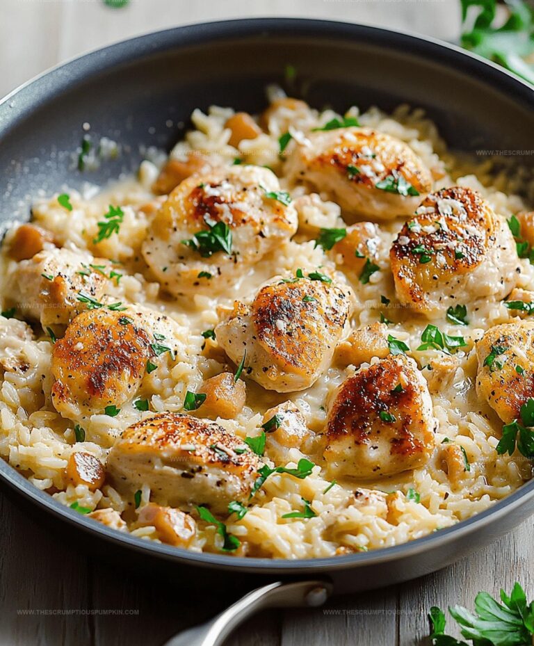 One-pan Creamy Parmesan Chicken & Rice Recipe