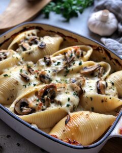 Creamy Garlic Mushroom Stuffed Shells Recipe