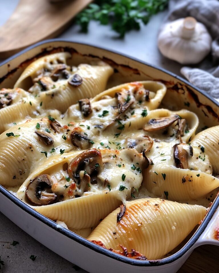 Creamy Garlic Mushroom Stuffed Shells Recipe