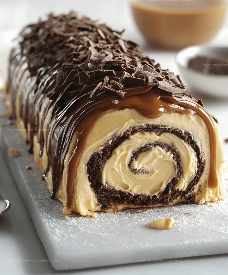 Chocolate Caramel Cream Roll Recipe