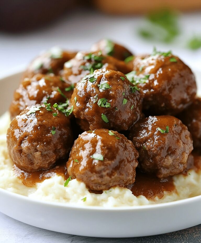 Beefy Onion Crockpot Meatballs Recipe