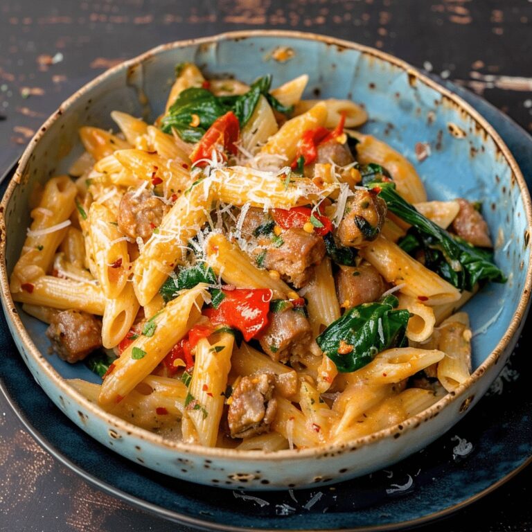 Creamy Tuscan Sausage Pasta Recipe
