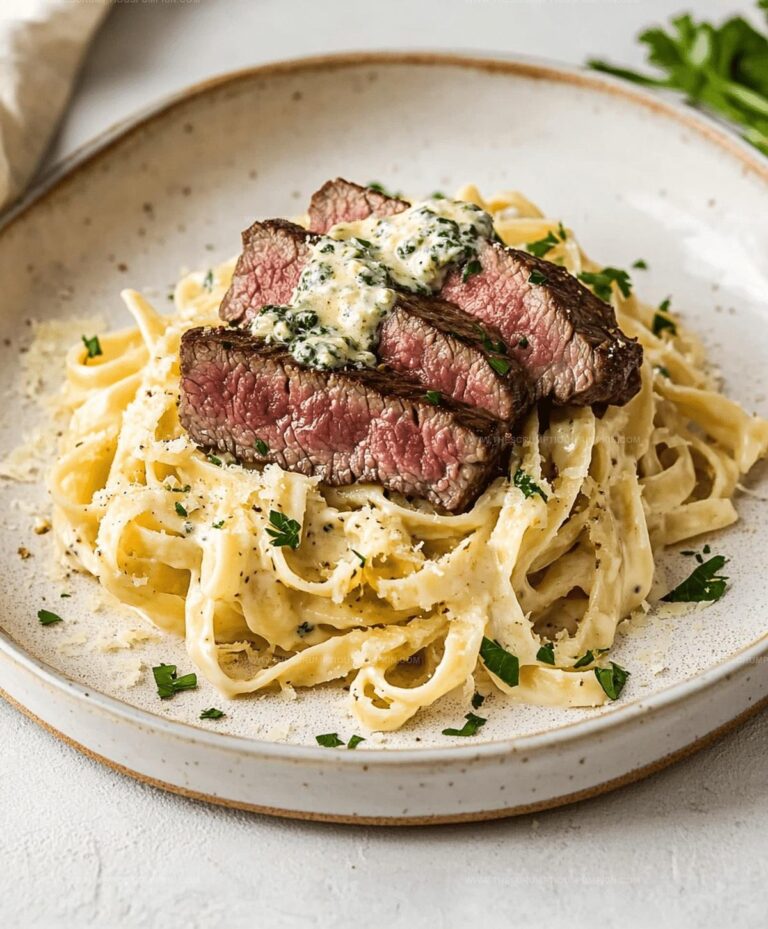Savory Steak Gorgonzola Alfredo With Creamy Parmesan Sauce Recipe