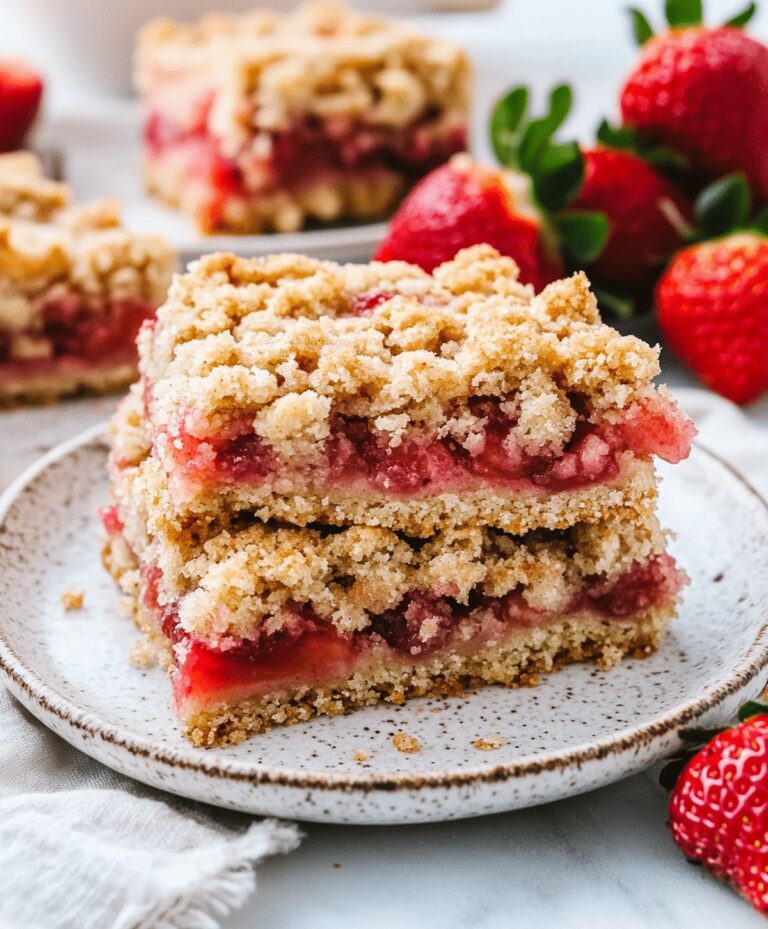 Strawberry Rhubarb Crumb Bars Recipe