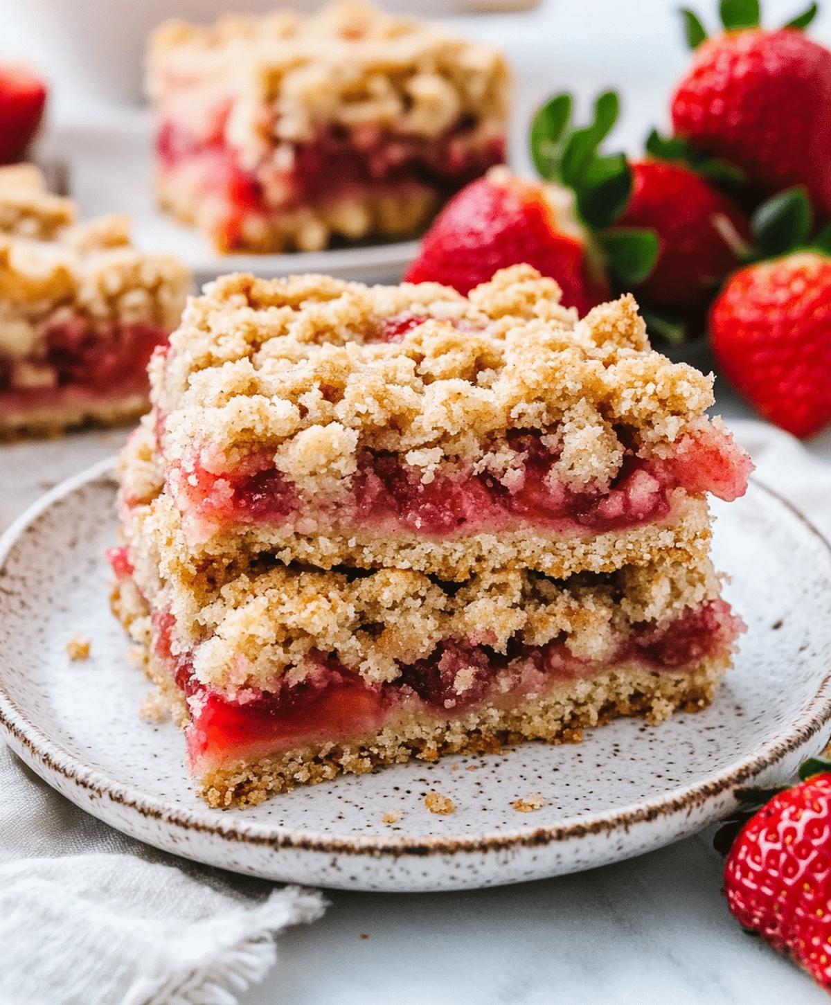 Strawberry Rhubarb Crumb Bars Recipe
