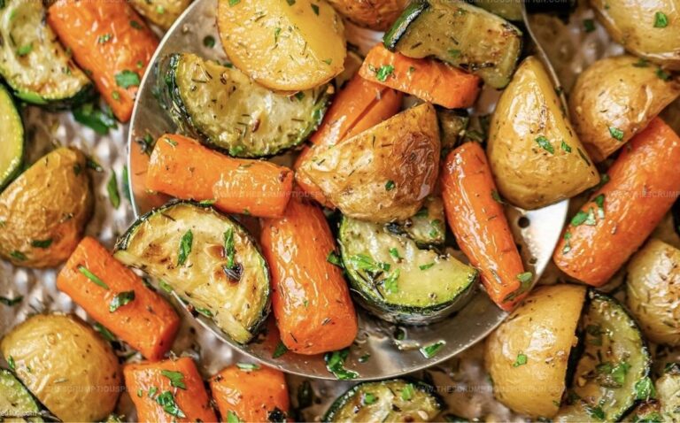 Garlic Herb Roasted Potatoes, Carrots, and Zucchini Recipe