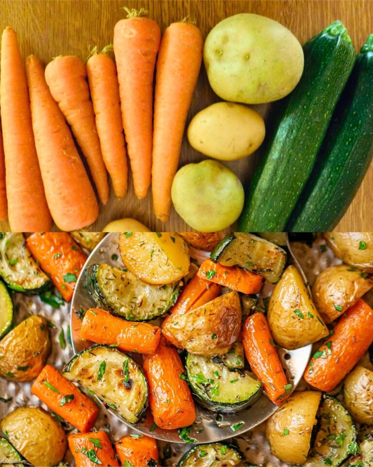Garlic Herb Roasted Potatoes, Carrots, and Zucchini Recipe