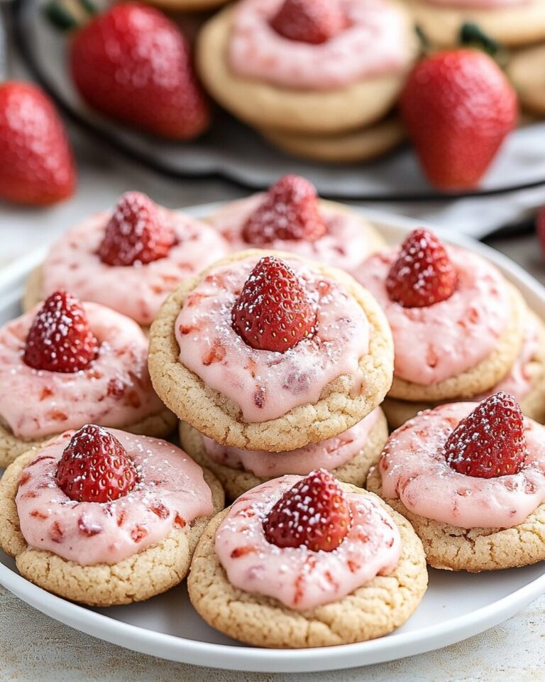 Charming Strawberry Kiss Cookies with Chocolate Centers Recipe