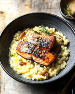 Japanese-Style Risotto with Seared Salmon Recipe