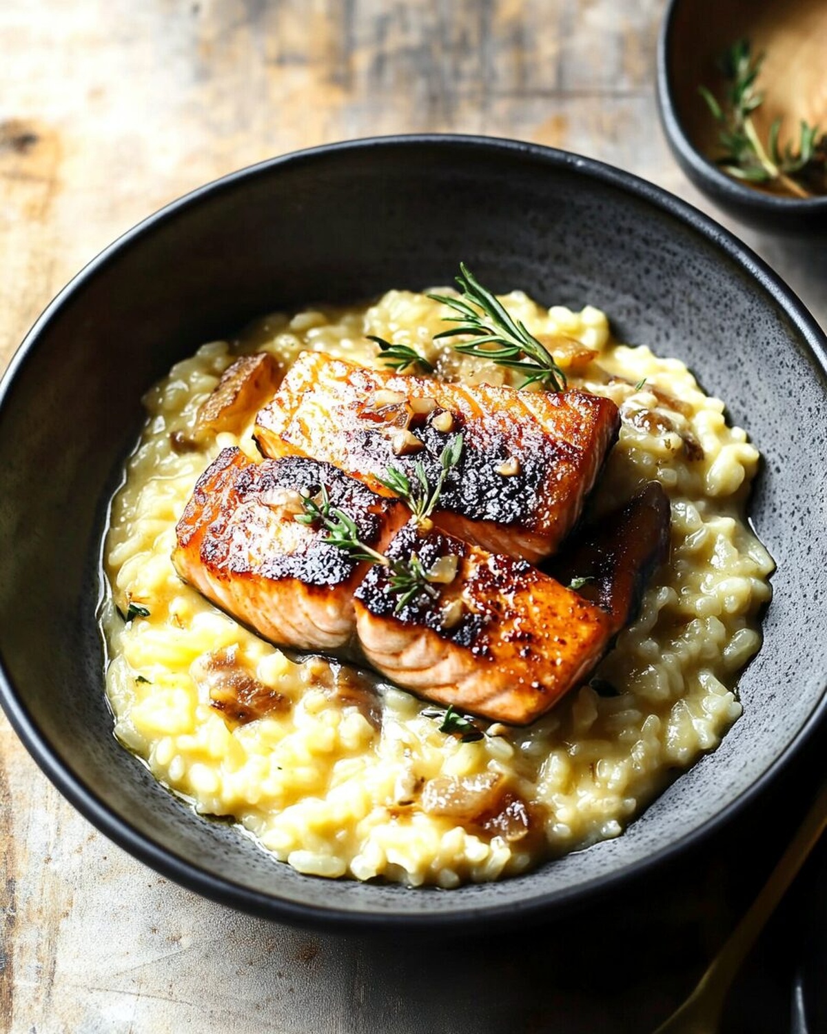 Japanese-Style Risotto with Seared Salmon Recipe