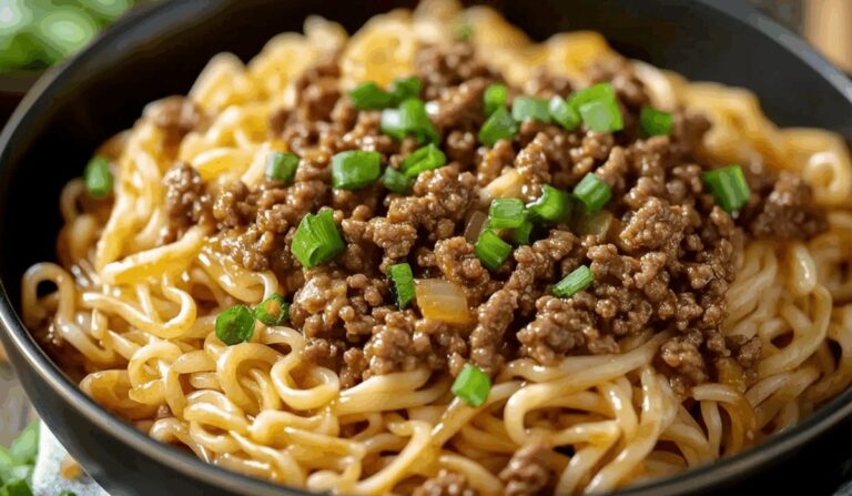 Volcanic Mongolian Ground Beef Noodles Recipe