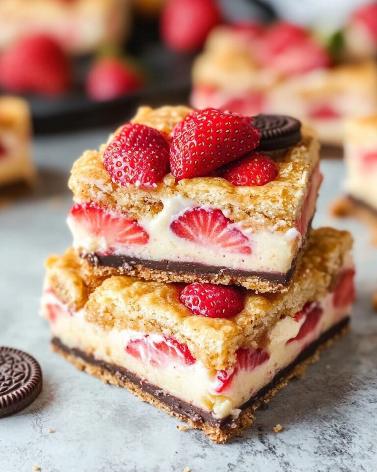 Creamy Strawberry Cheesecake Bars with Golden Oreo Crust Recipe