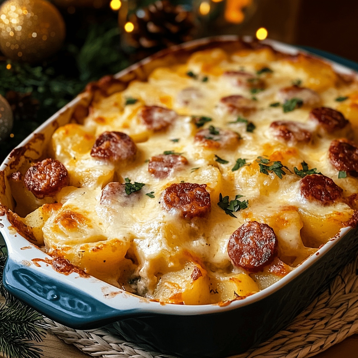 Cheesy Potato & Smoked Sausage Casserole Recipe