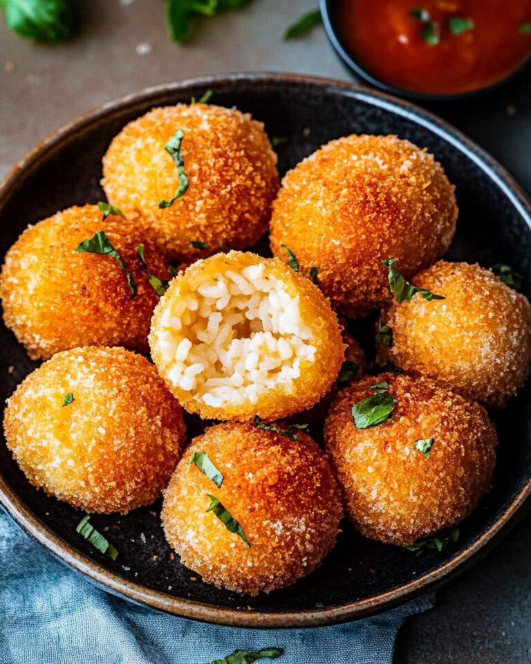 Golden Crispy Italian Rice Balls with Gooey Cheese Recipe
