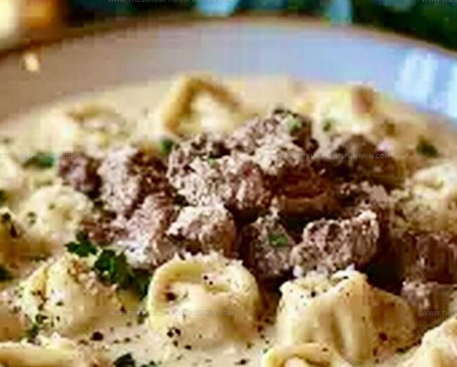 How To Make Beef & Parmesan Tortellini In Creamy Sauce