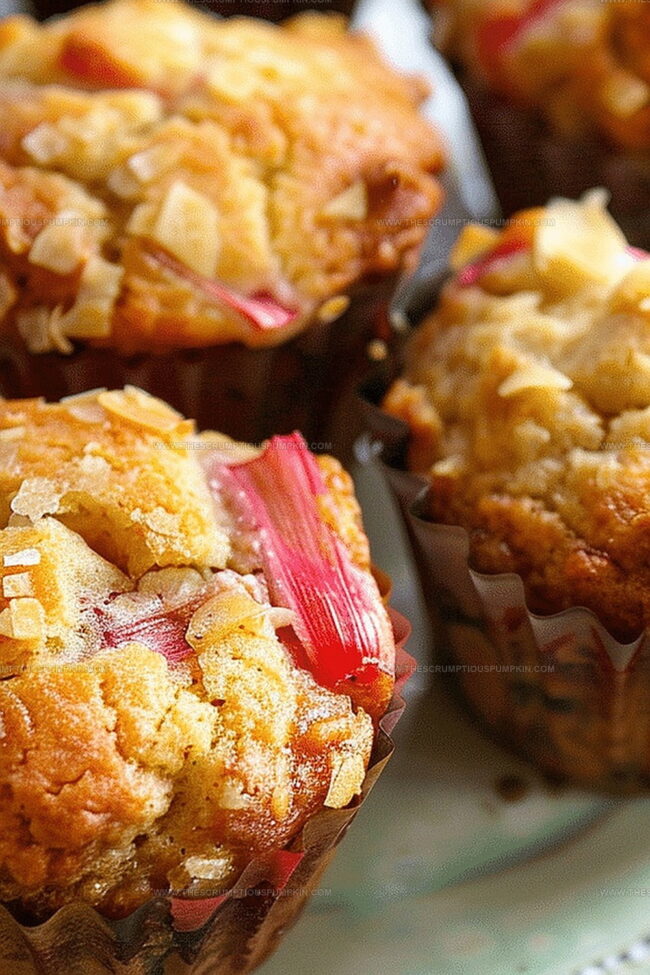 Rhubarb Muffins with Tart and Sweet Balance