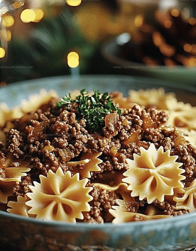 Why Bowtie Pasta With Ground Beef Is A Weeknight Favorite
