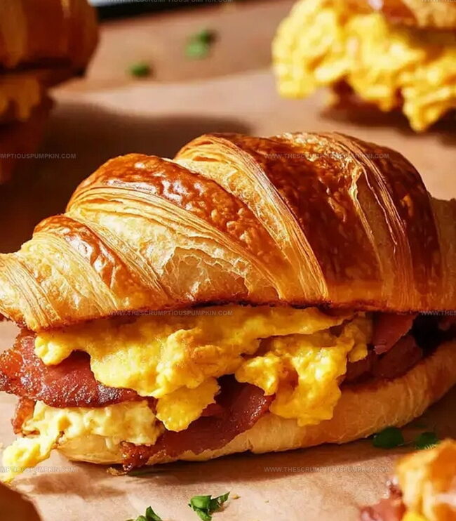 Serving Croissant Breakfast Sandwiches For Brunch