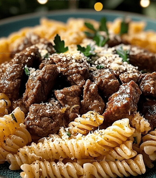 Step-By-Step For Beef And Rotini In Garlic Parmesan Sauce