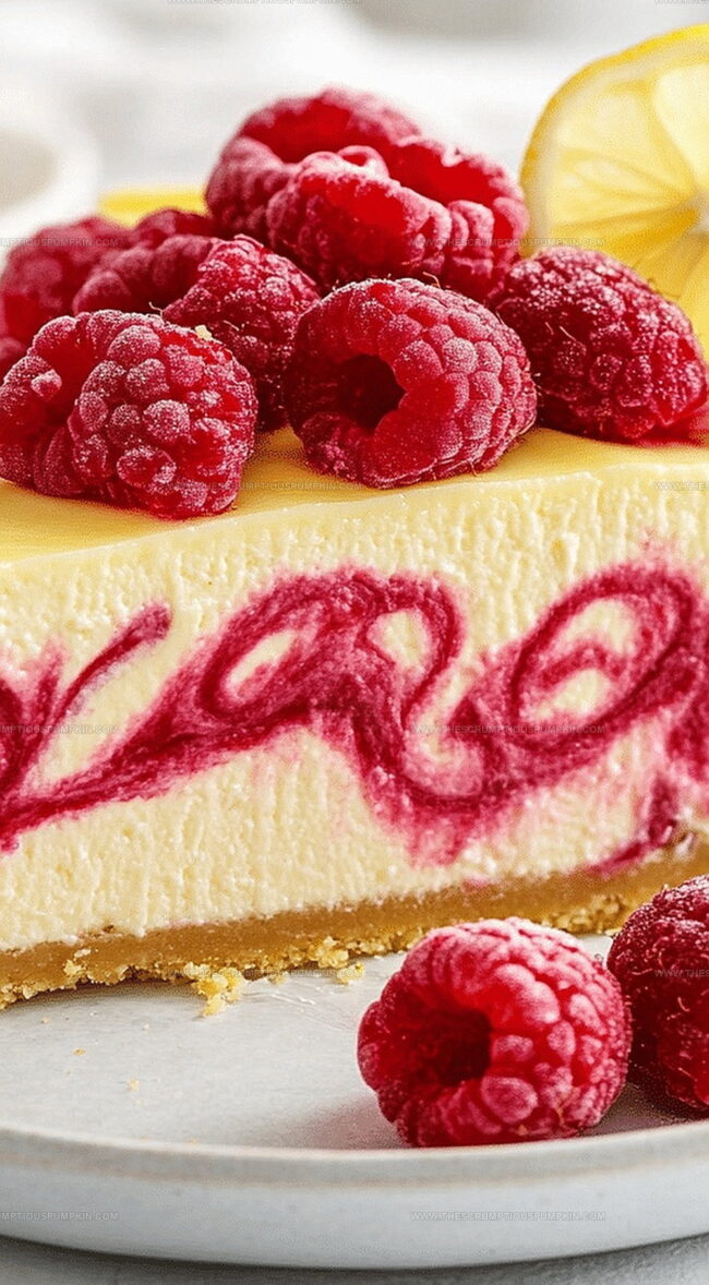 Why Lemon Raspberry Swirl Cheesecake Is So Inviting