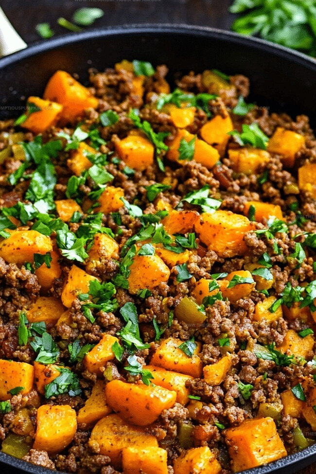 Savory Ground Beef and Sweet Potato Skillet Dinner