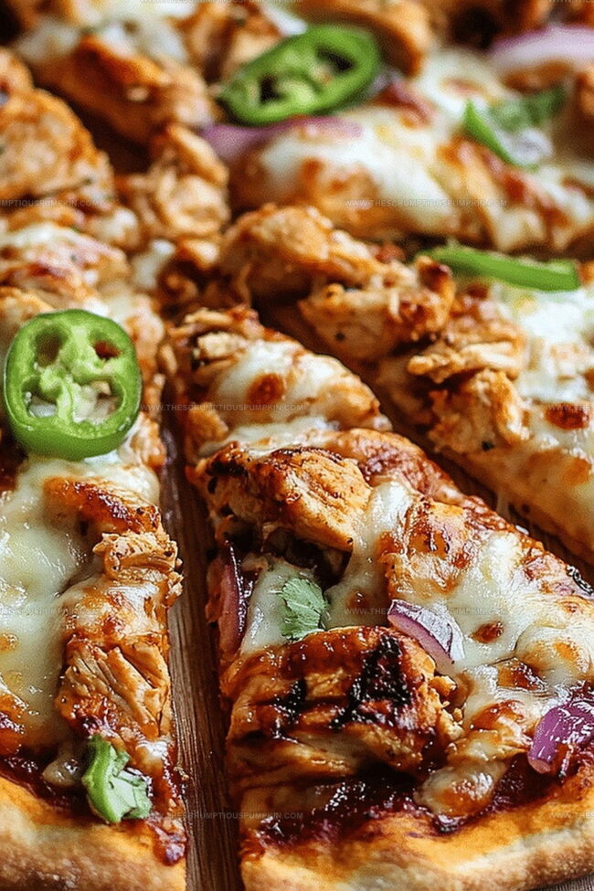 Grilled BBQ Chicken Pizza with Juicy and Tangy Taste