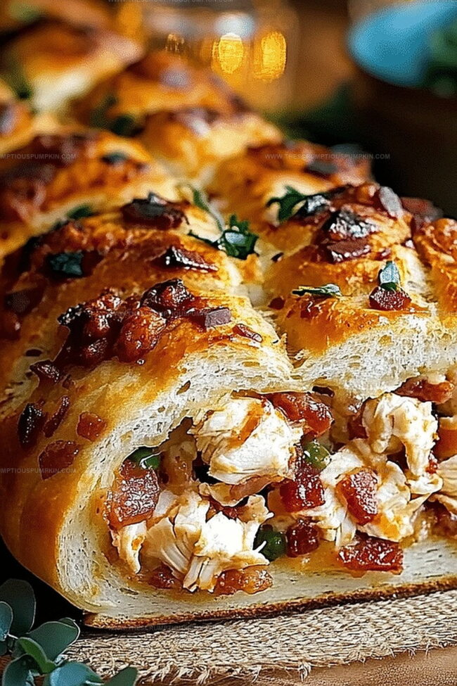 Why Chicken Bacon Ranch Stuffed Bread Is A Cheesy Favorite