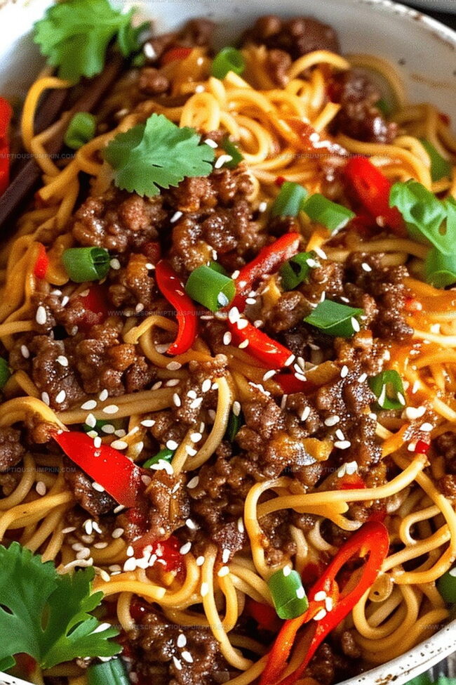 Asian Ground Beef Noodles Bursting with Bold Flavors