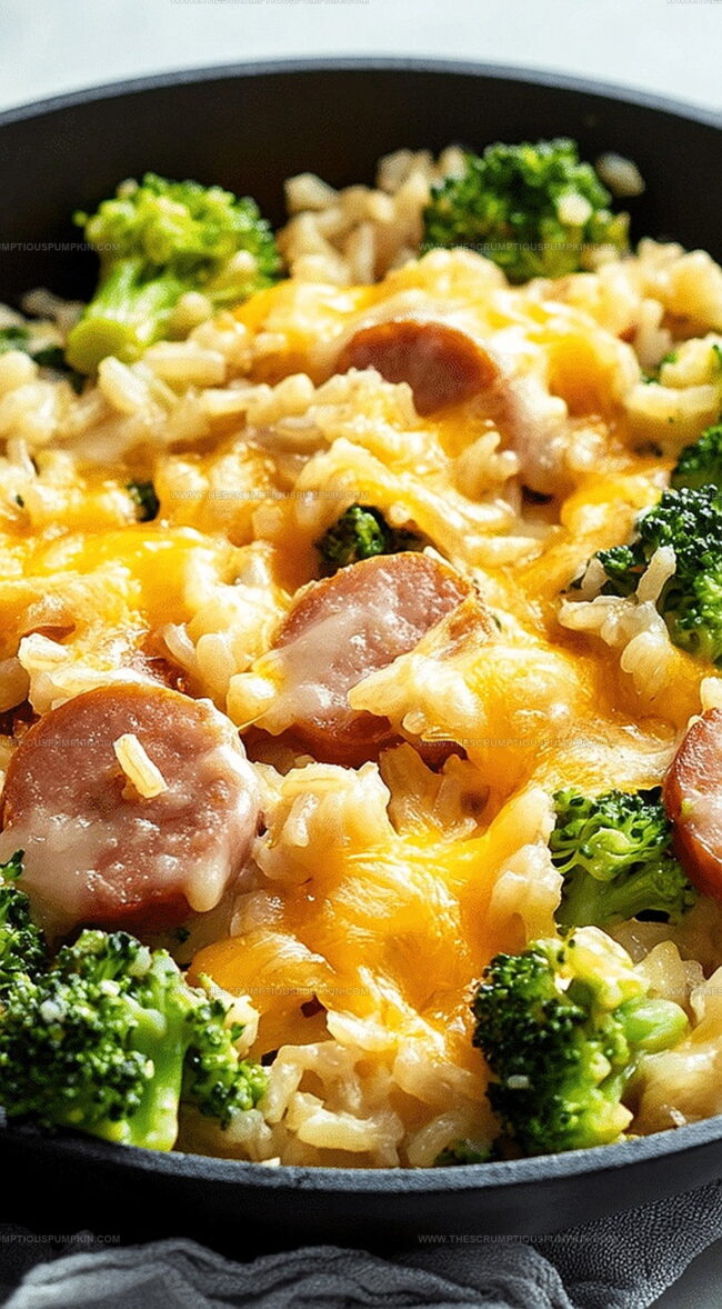 Cheesy Kielbasa Rice And Broccoli Skillet That Delivers