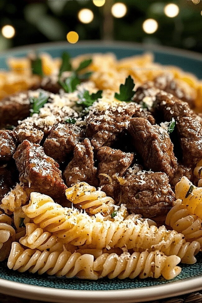Why Beef And Rotini In Garlic Parmesan Sauce Feels So Comforting
