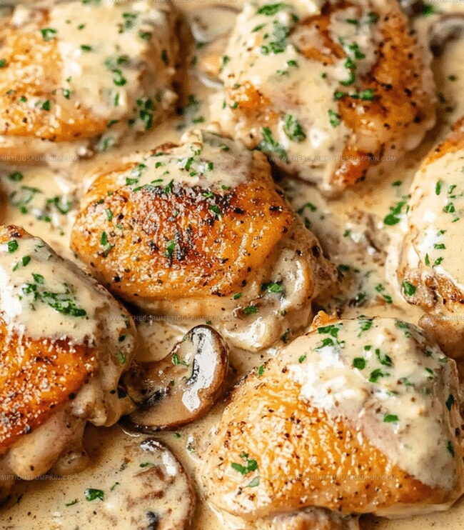 Instructions for Creamy Mushroom Garlic Chicken